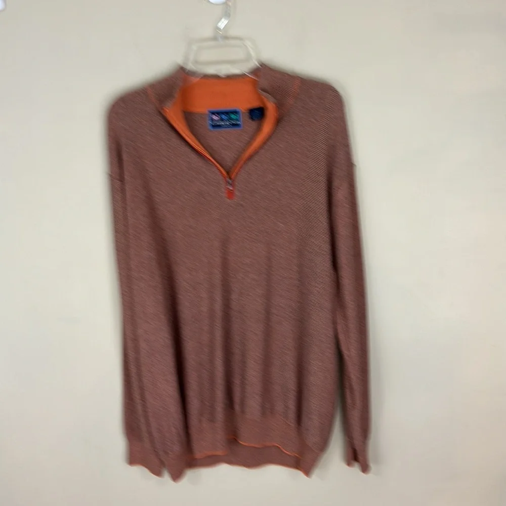 Charleston Threads 1/4 Zip 100% Cotton Golf Sweater Size XL